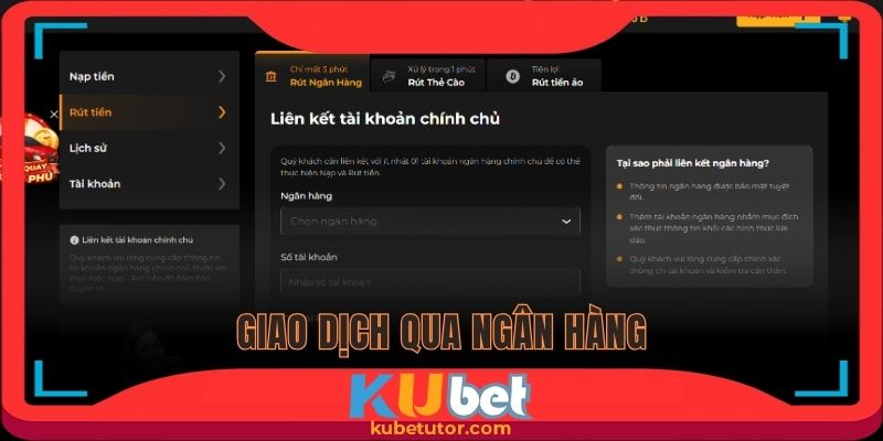 Nhận thưởng nhanh chóng về tài khoản ngân hàng